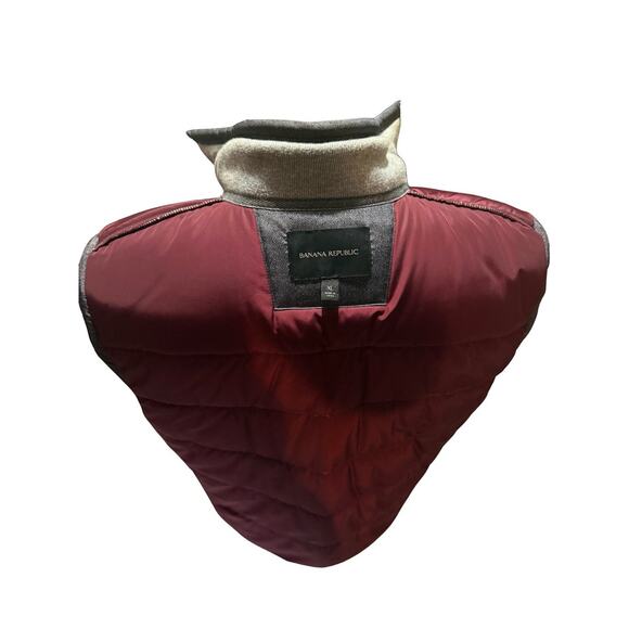 Banana Republic Men’s Quilted Puffer Vest XL Gray Two-Tone Full Zip - Picture 6 of 6